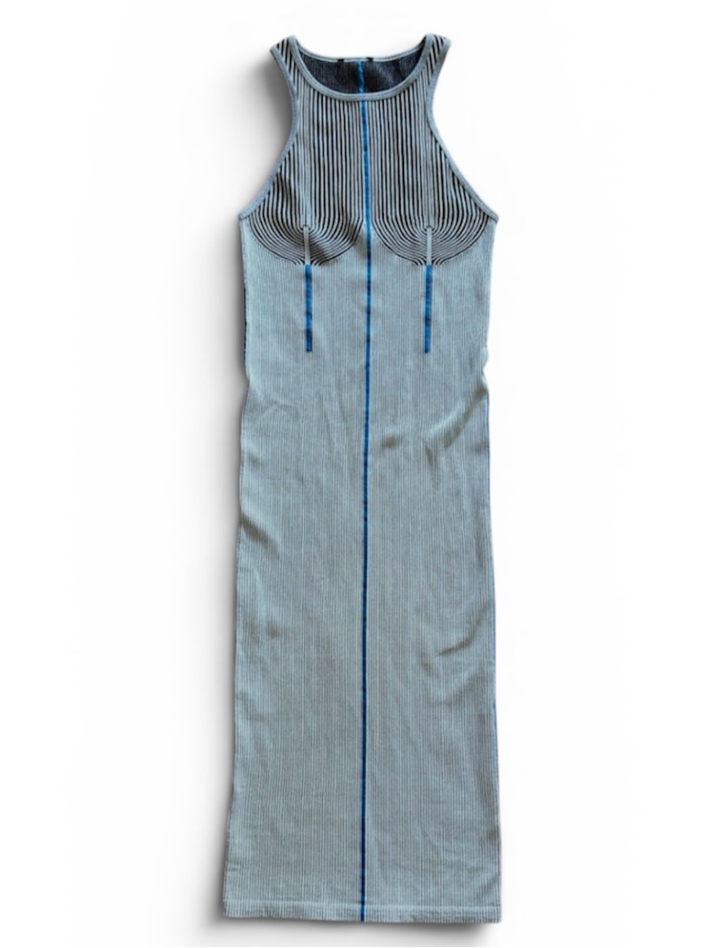 Sleek Sleeveless Ribbed Tank Bodycon Midi Dress